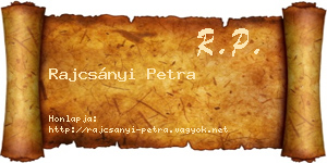Rajcsányi Petra névjegykártya