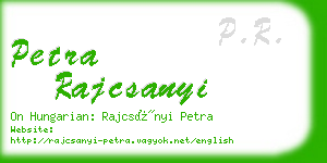 petra rajcsanyi business card